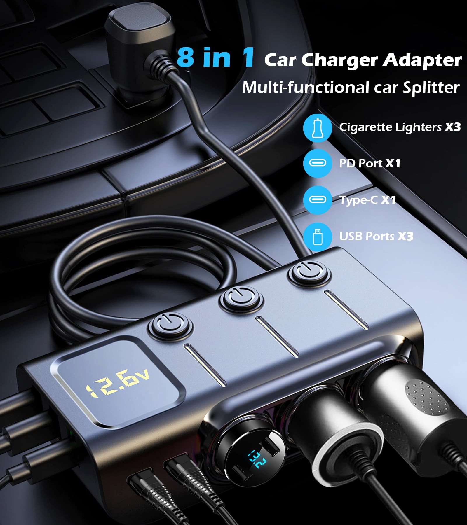 Master Power Switch and auto-reset fuse on LIHAN car splitter