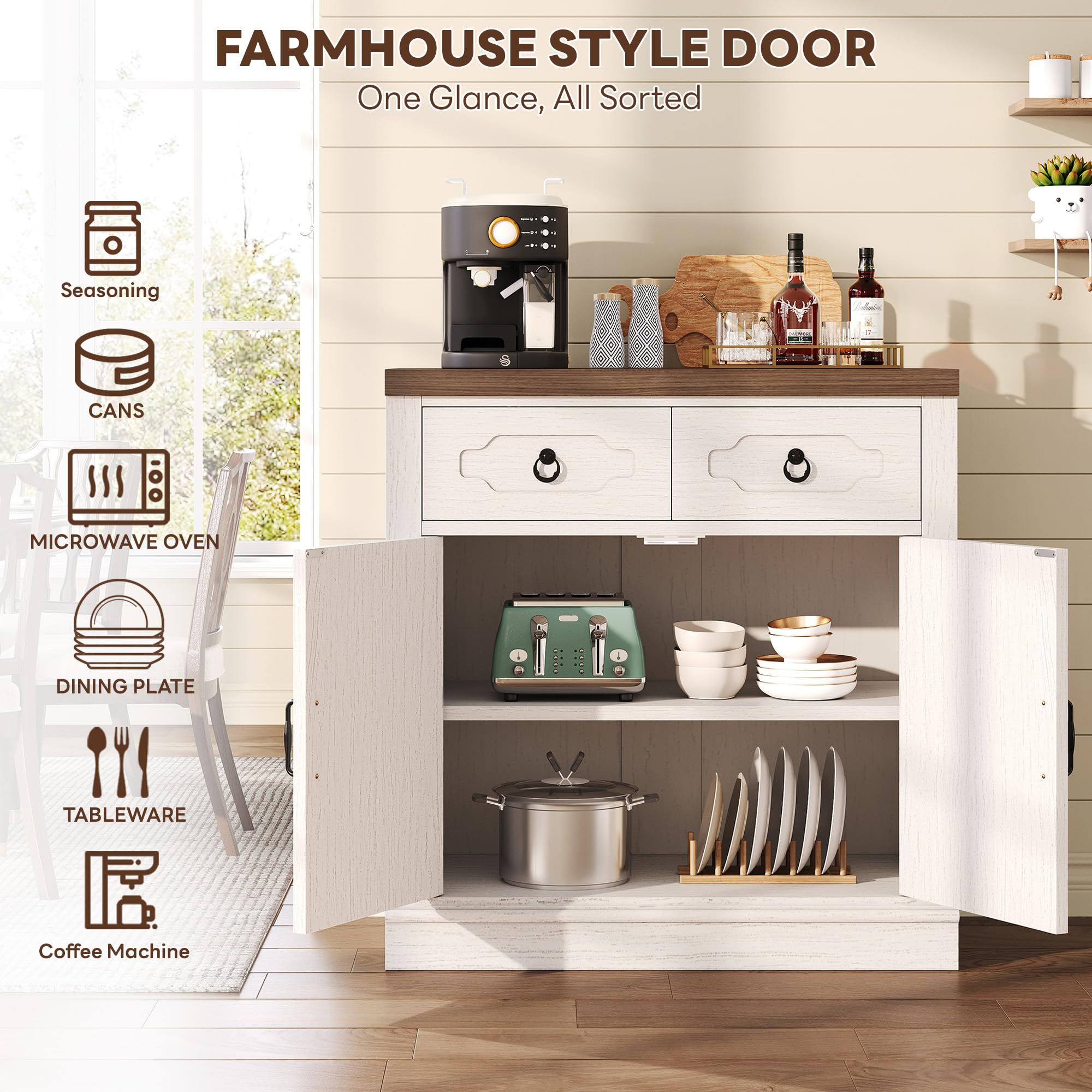 Two-door storage cabinet LIKIMIO with adjustable shelves