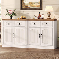 White LIKIMIO sideboard 32in with doors and shelves