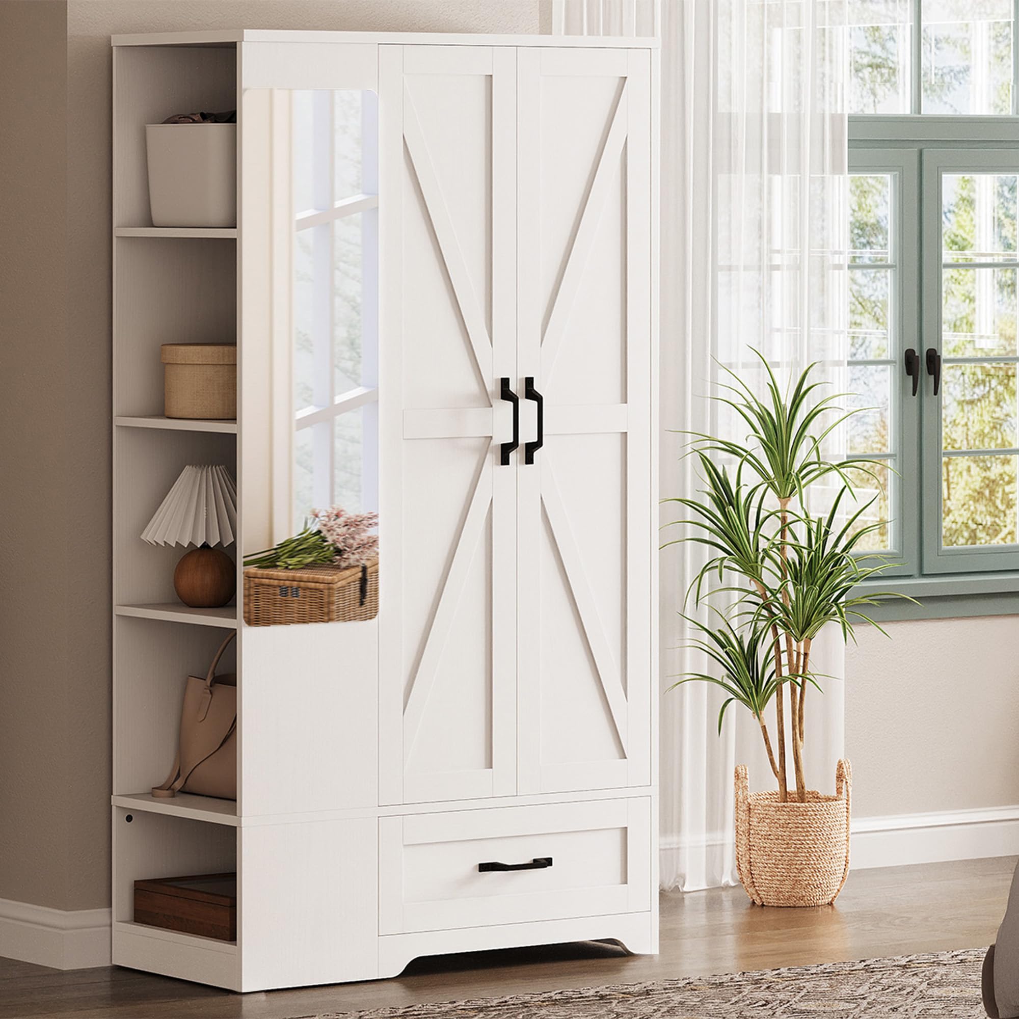 Reinforced packaging protecting mirror and panels LIKIMIO wardrobe