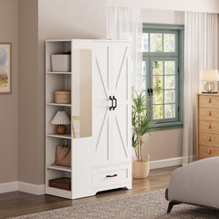 X Barn Door LIKIMIO wardrobe with black hardware