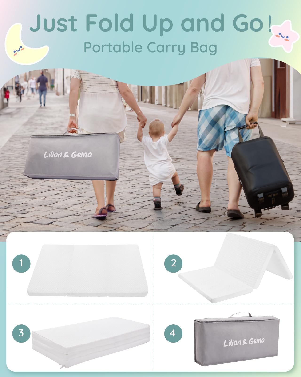 Carrying bag included with Lilian&Gema mattress