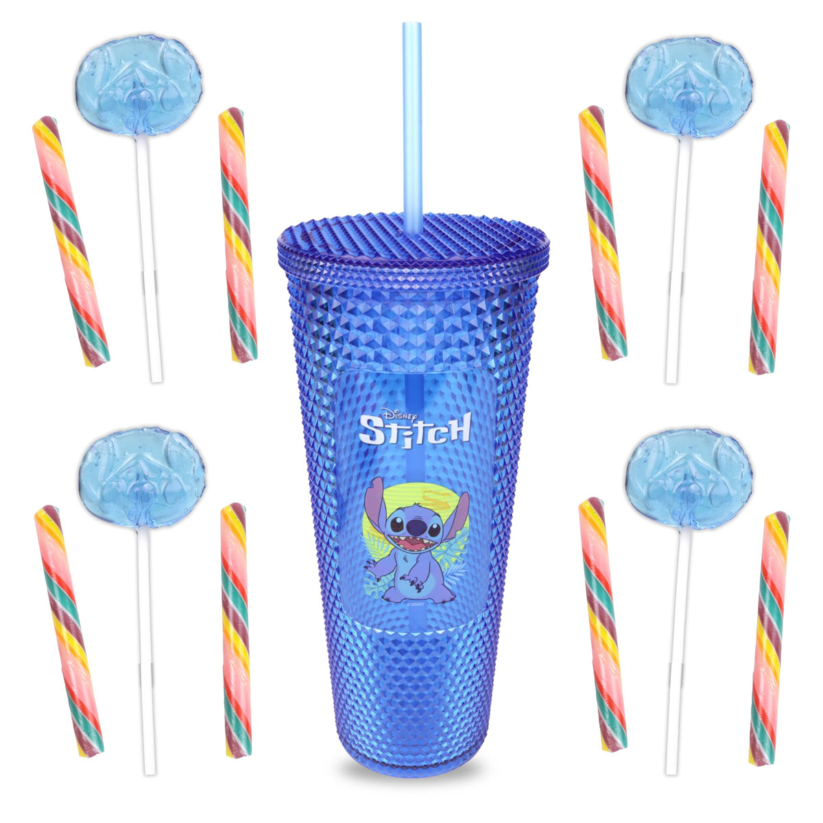 Lilo and Stitch candy tumbler 24oz with lid and straw