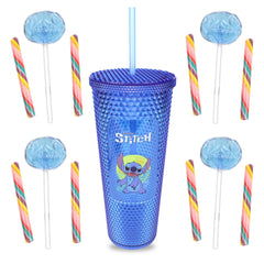 Lilo and Stitch candy tumbler 24oz with lid and straw