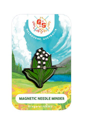 Lily of The Valley Needle Minder front view with magnets