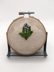Lily of The Valley Needle Minder back view with attached magnet
