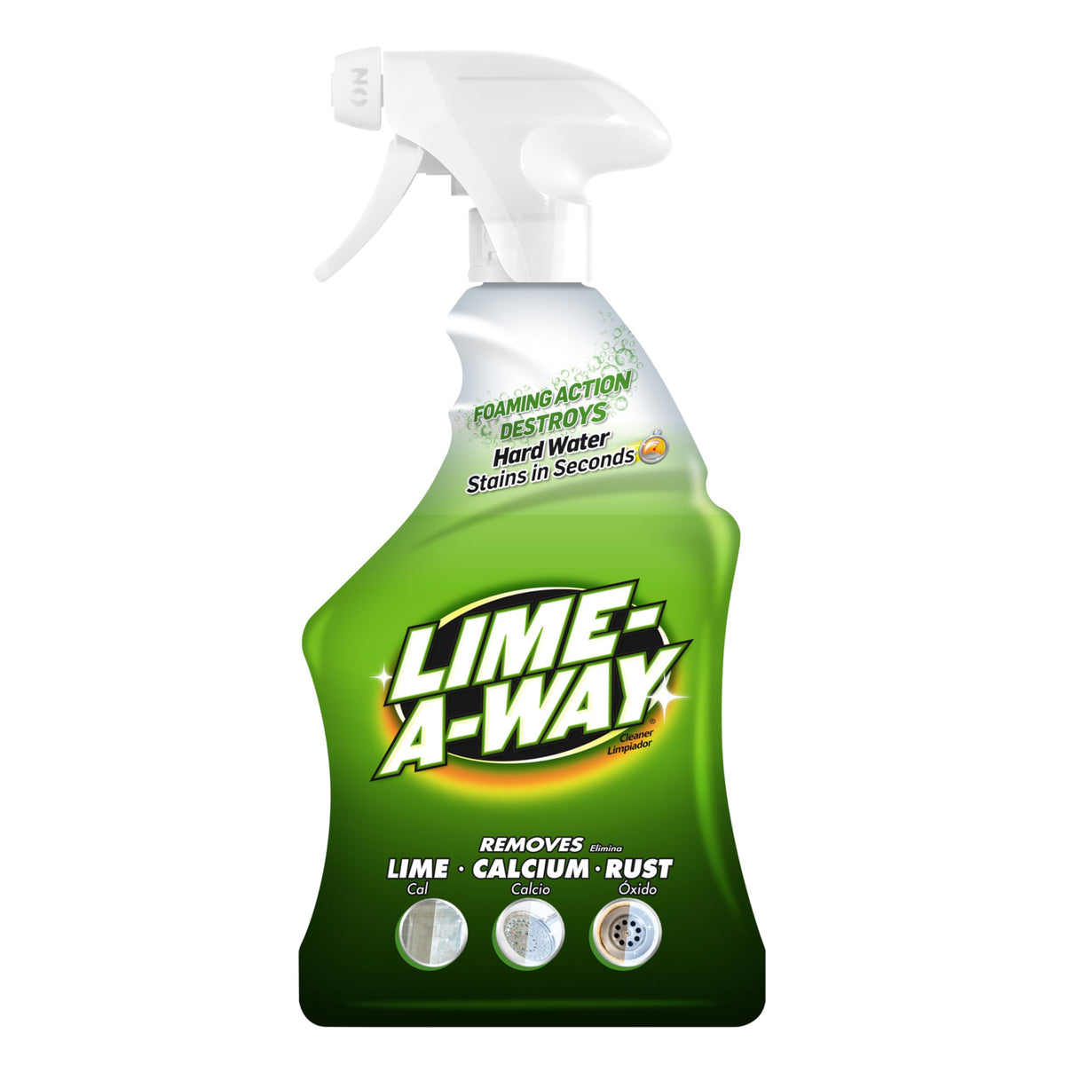 Lime-A-Way hard water stain remover spray bottle label