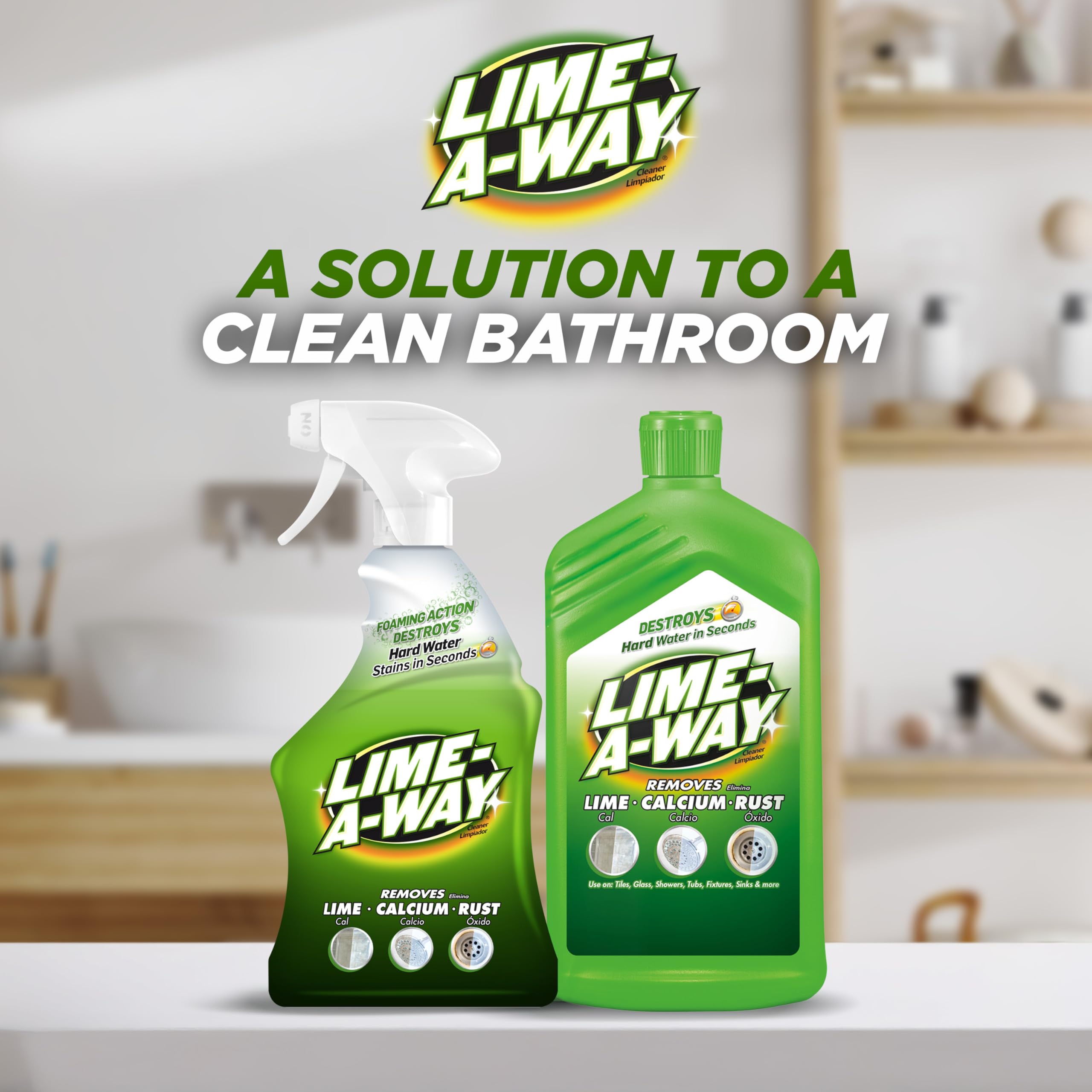 Lime-A-Way hard water stain remover spray packaging