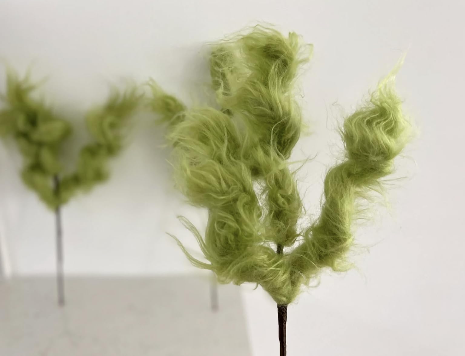 Lime green ornament spray for holiday decor