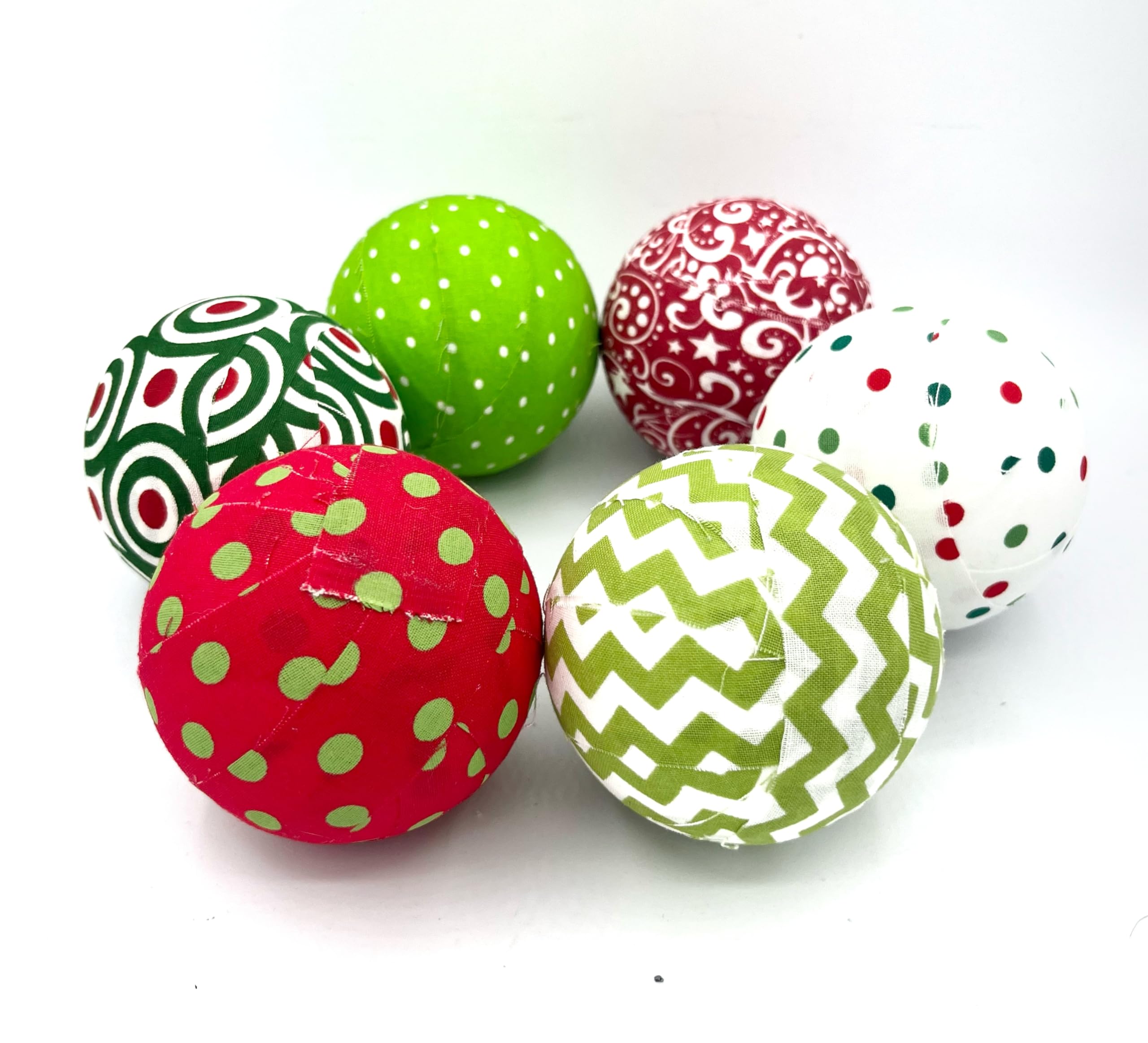 Three inch fabric-wrapped ornament ball lightweight and durable for trees