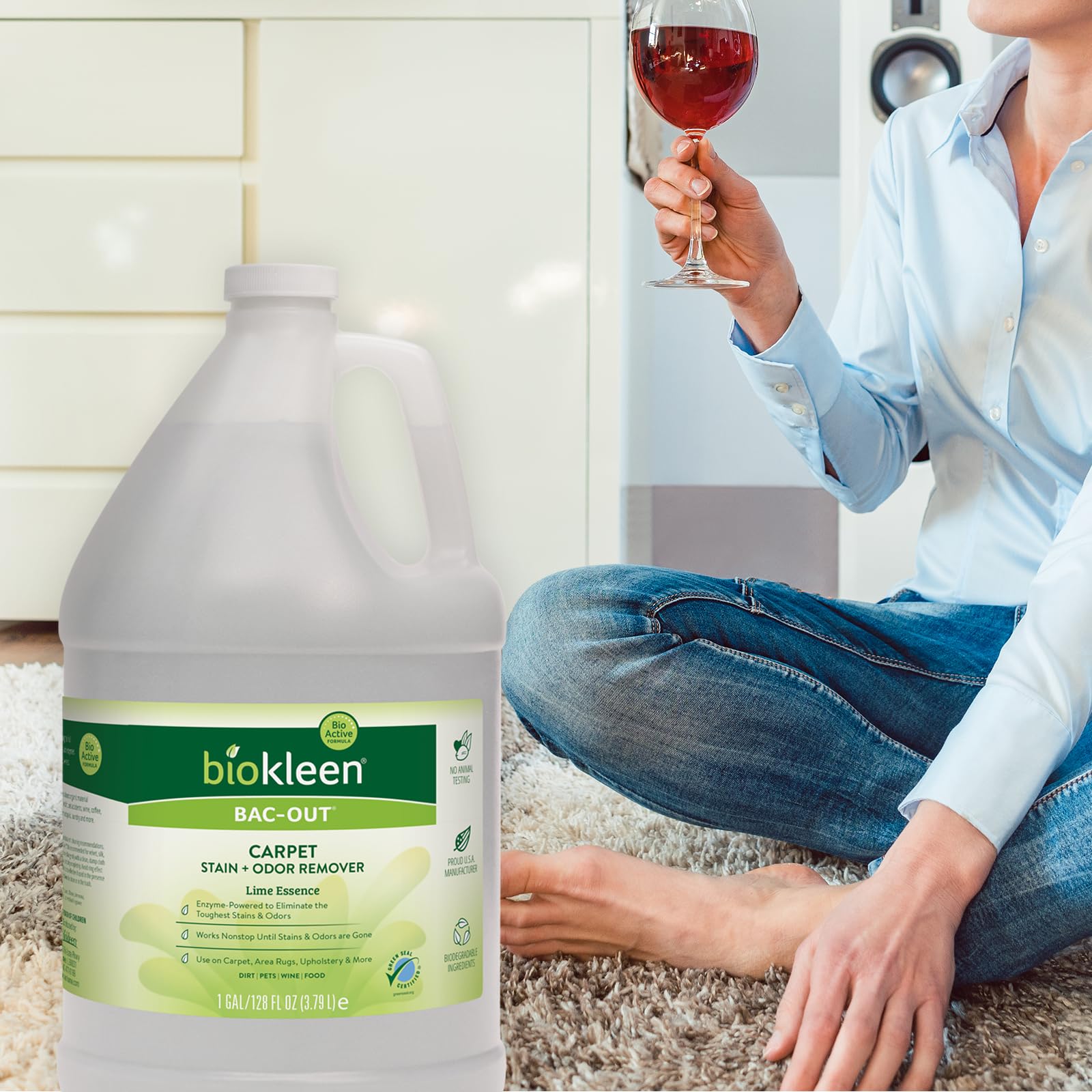 Pet odor stain remover lime scent product label