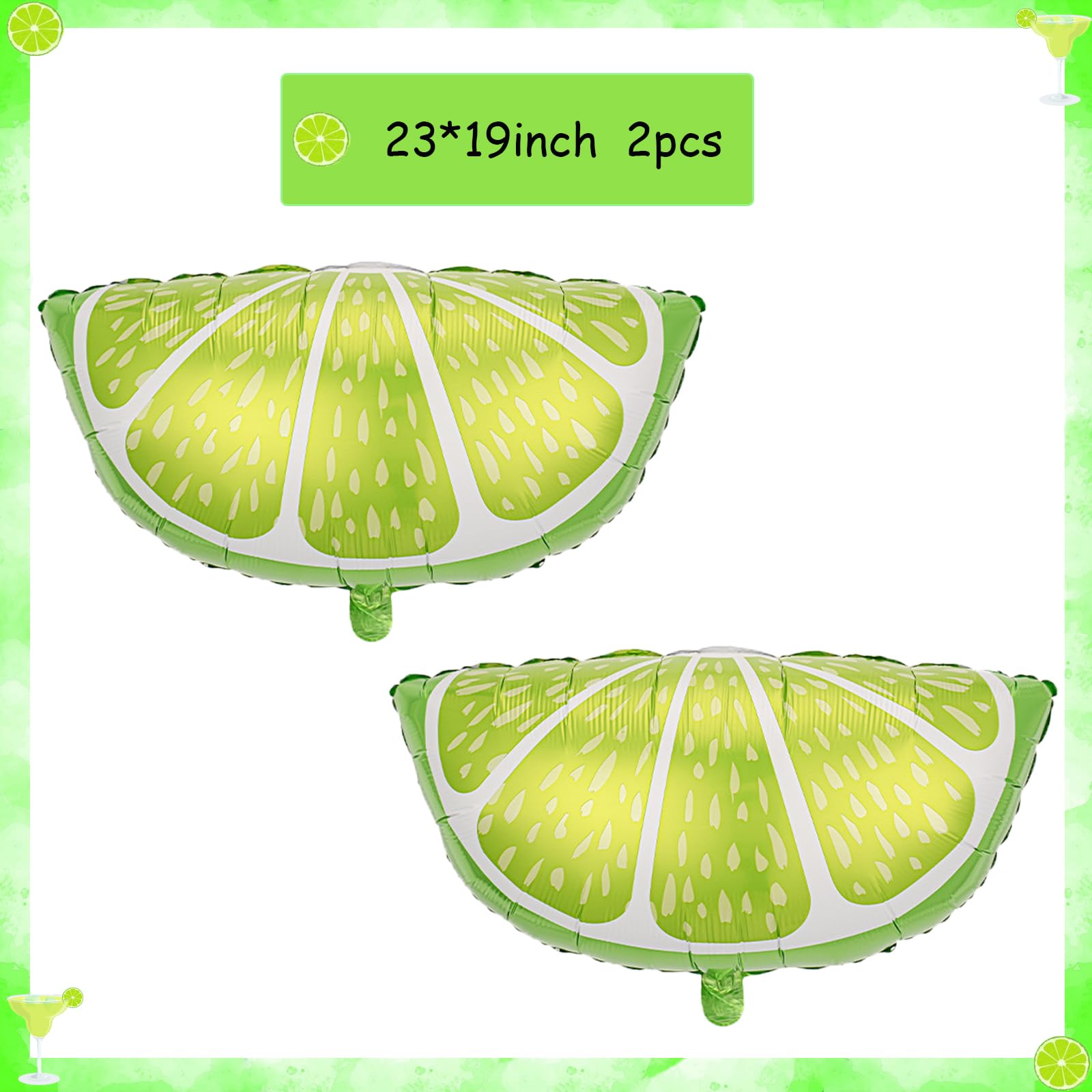Lime slice foil balloons for lime green party decor
