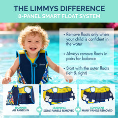 Limmys swim vest featuring dual safety buckles and zipper