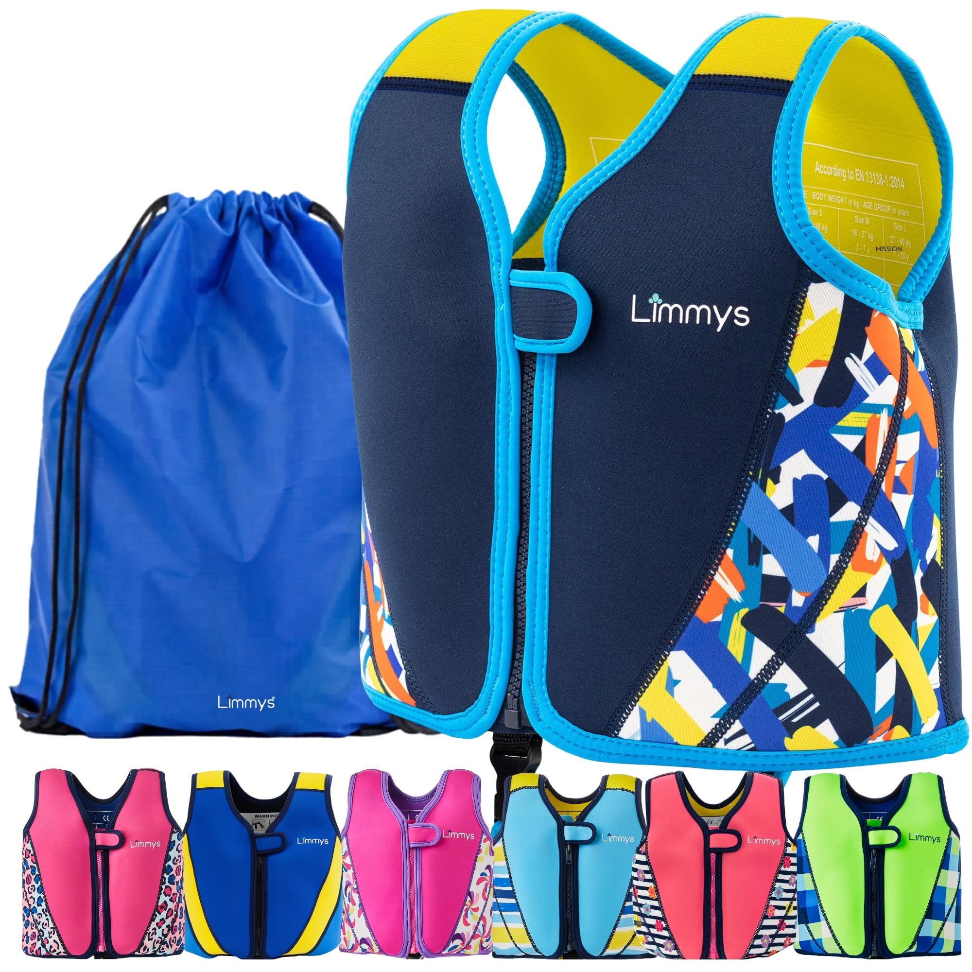 Limmys neoprene kids swim vest front view