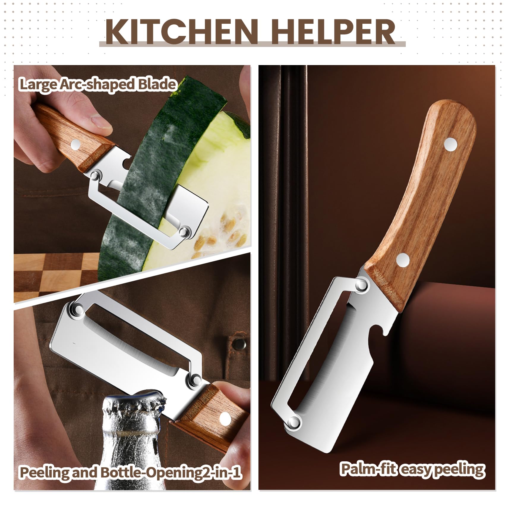 LINBLIF non-slip wooden handle kitchen tool