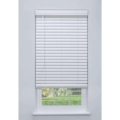 Linen Avenue cordless faux wood blind in white