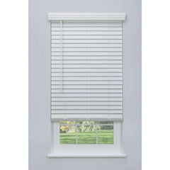 Linen Avenue cordless faux wood blind white