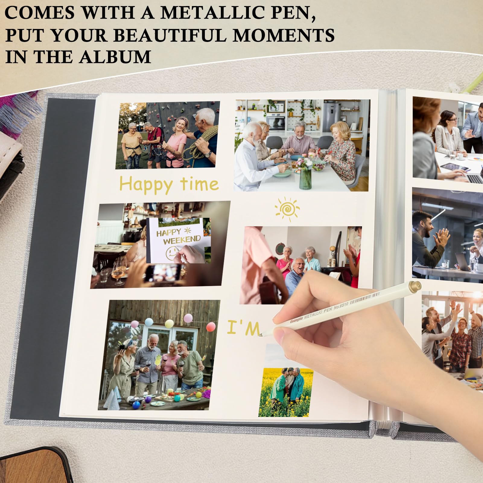 retirement gifts photo album self-adhesive design supports 3x5 to 8x10 photos