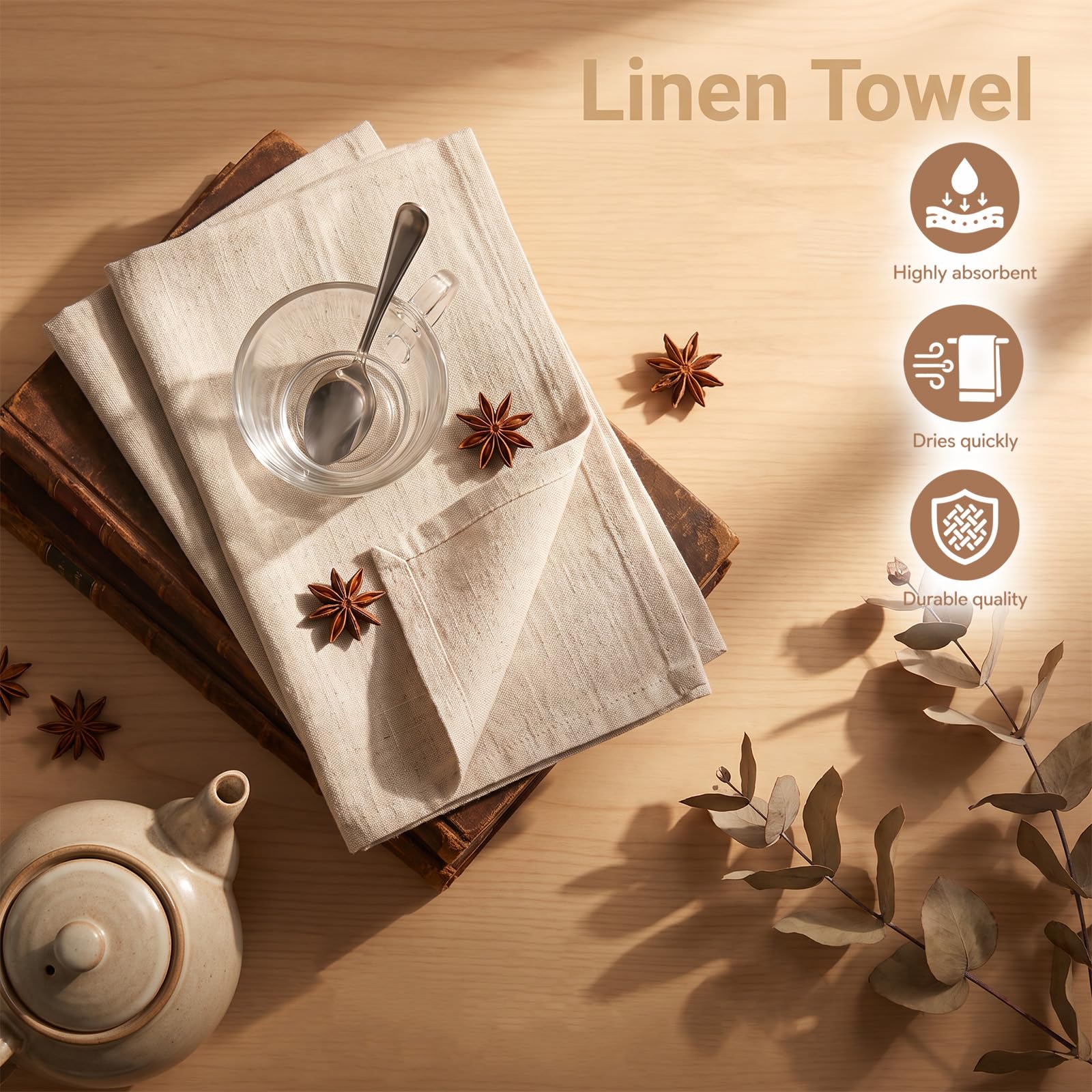 Pure linen dish towels Fibrace 2pcs display