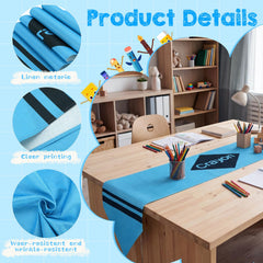 linen multicolor table runners for school events 72x13 inches