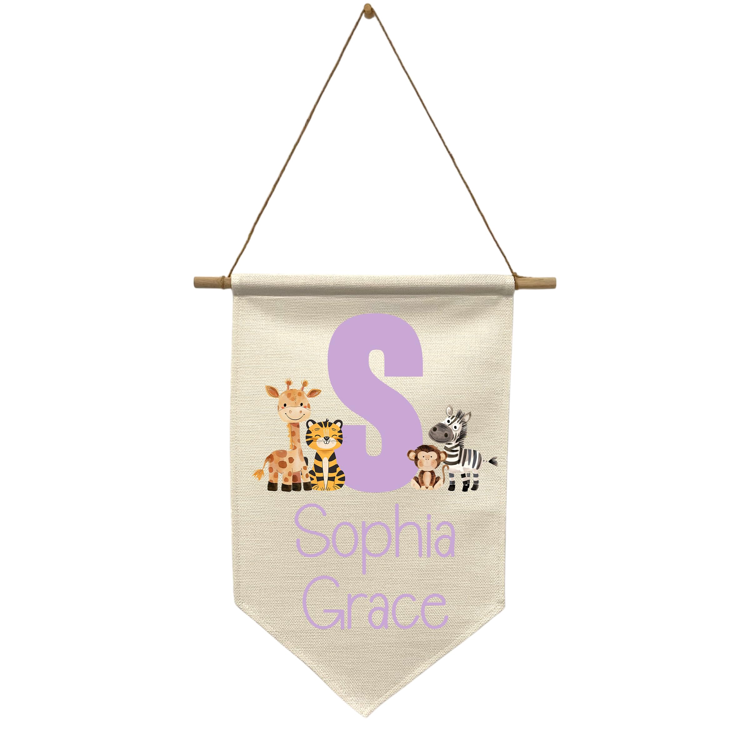 Linen wall art for nursery bedroom or playroom decor