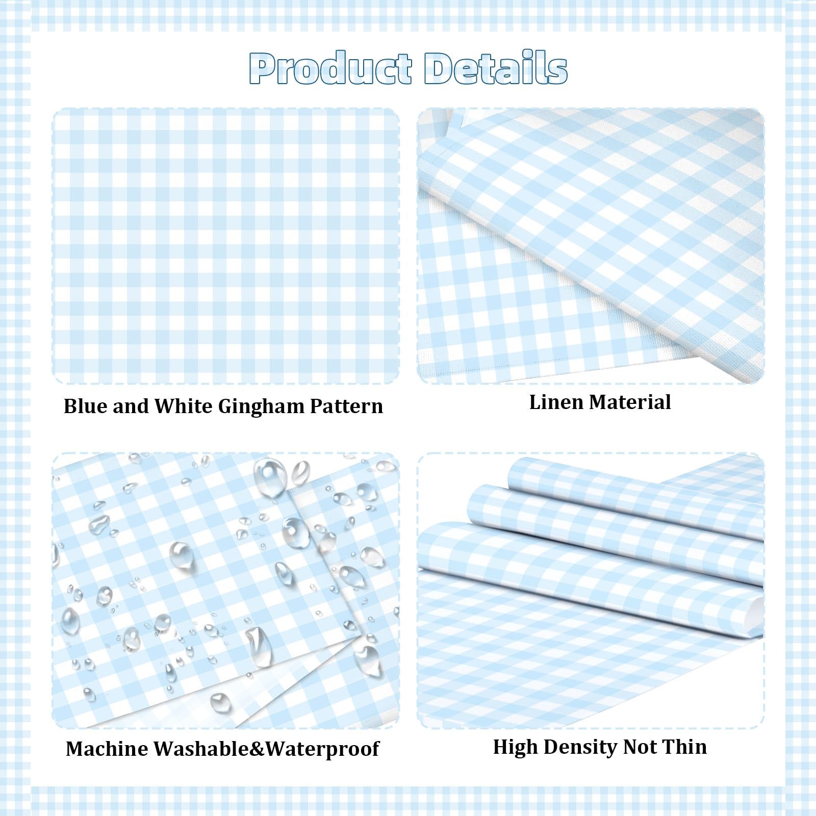 4-piece set of linen buffalo check table runners for dining table