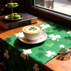 72x13 inch table runner clover design for St Patrick's Day
