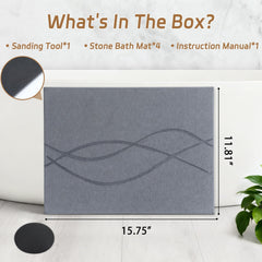 Diatomite stone bath mat by Linidcoud 31.5 x 23.6 inches