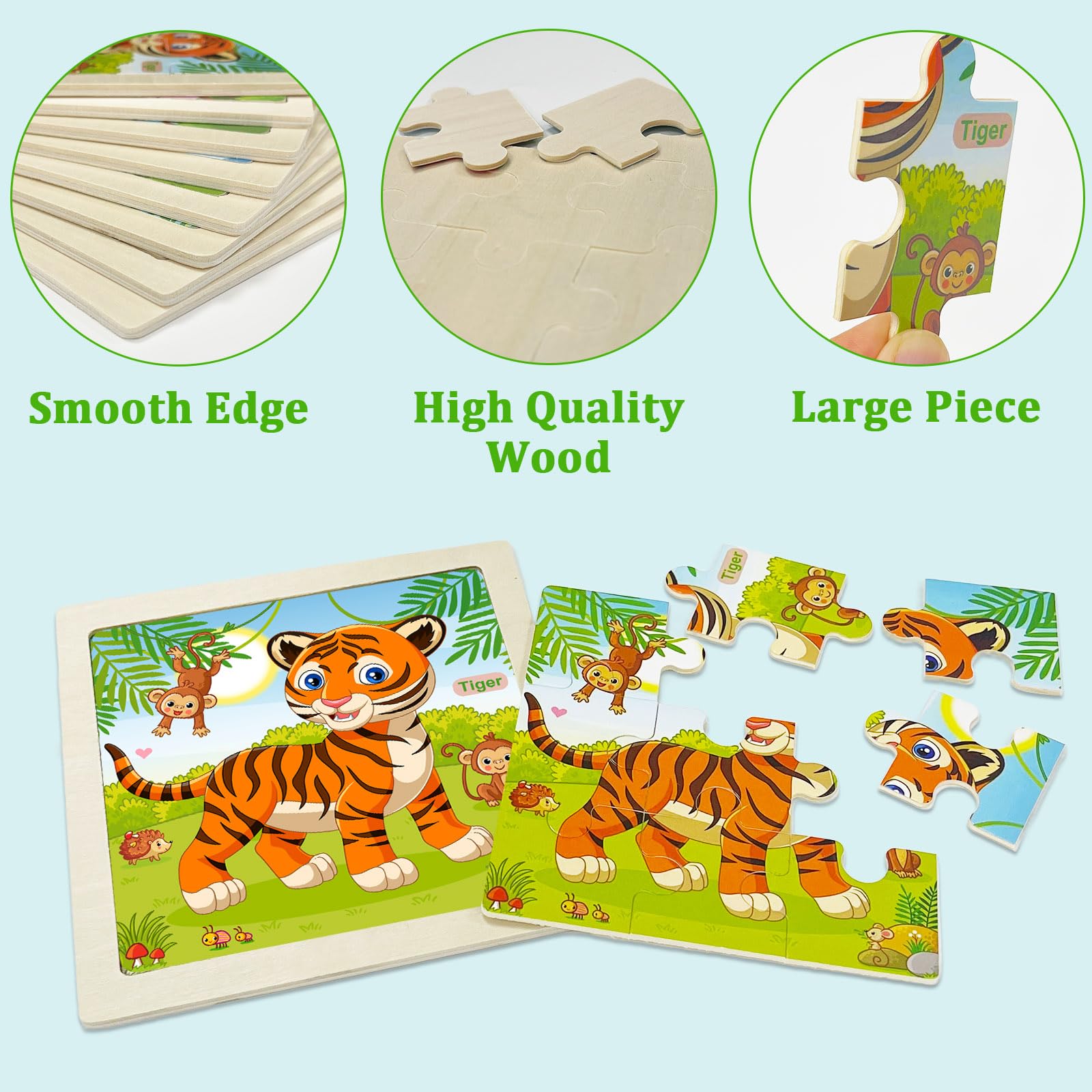 Lion wooden animal puzzle for toddlers