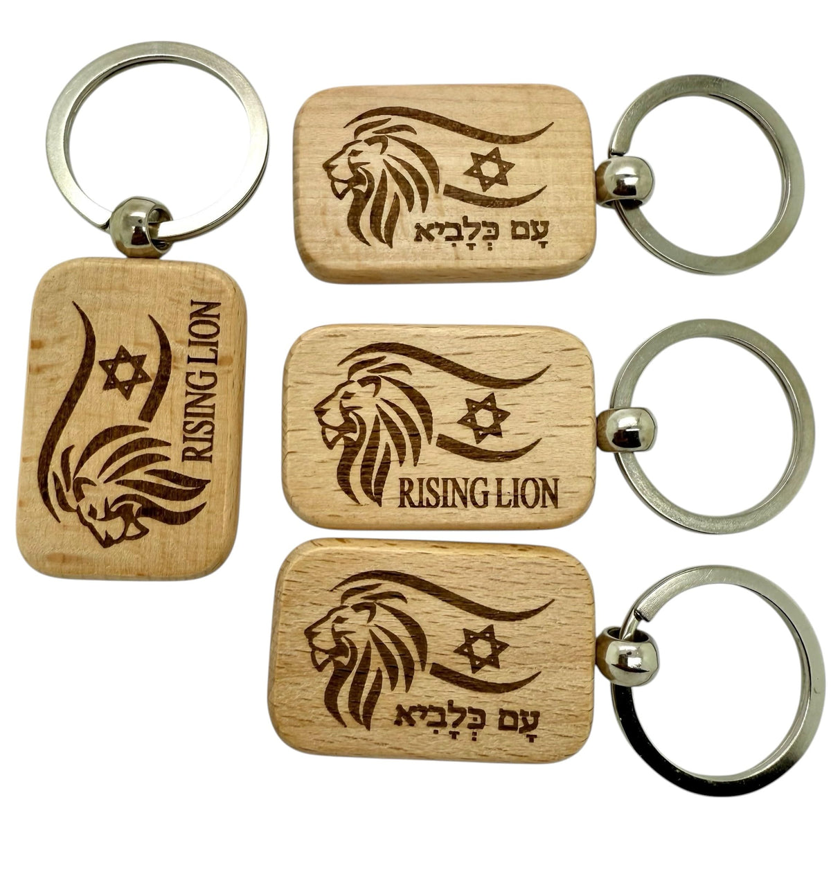 Lion Of Judah star of David wooden keyholder set of four