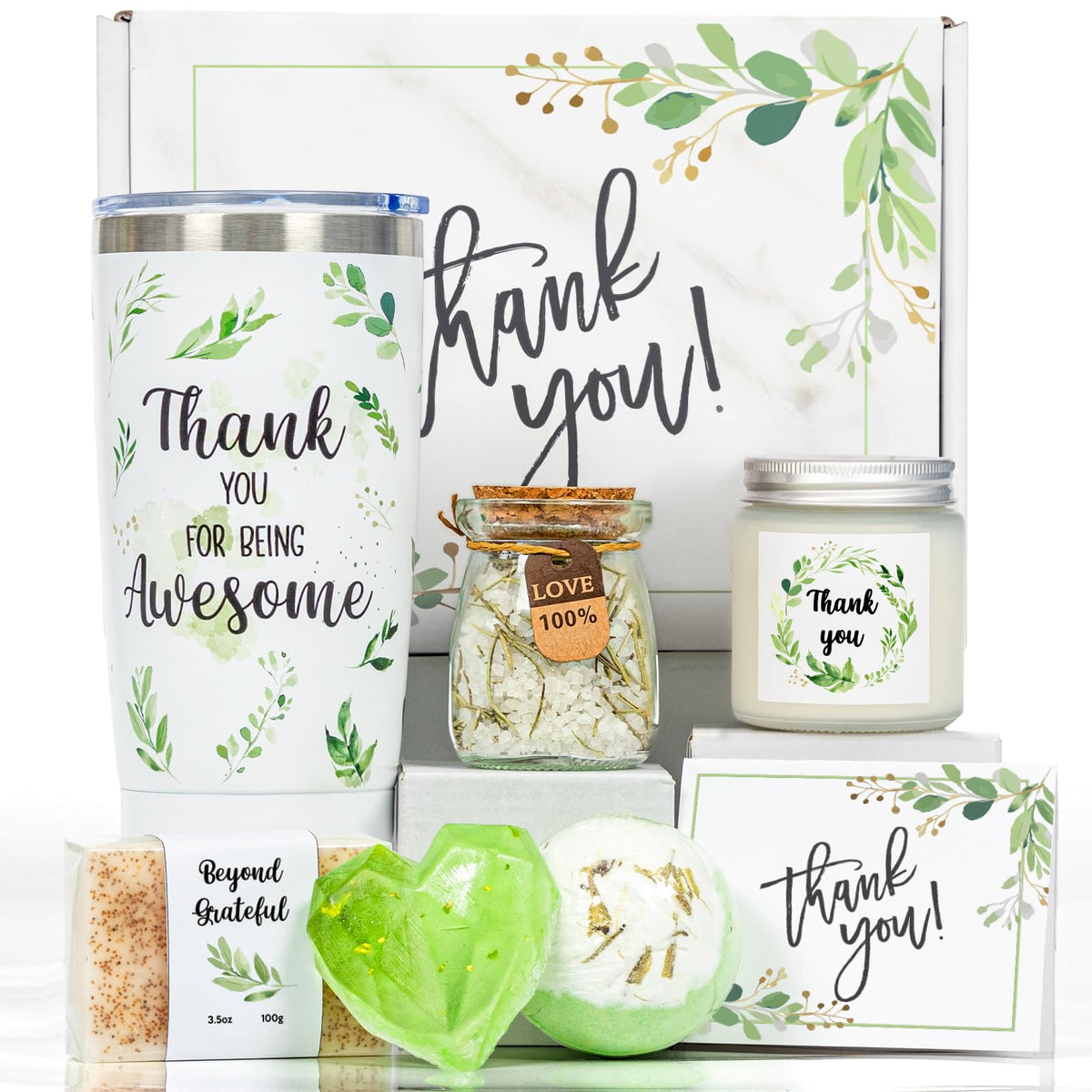 Liosenuiy thank you gifts for women gift box contents including tumbler and bath items