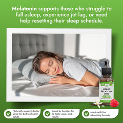 berry vanilla flavor melatonin liquid drops close up