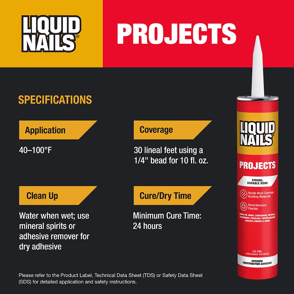 Liquid Nails LN704 interior adhesive low odor