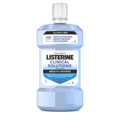 500 mL bottle of Listerine Clinical Solutions Breath Defense Zero Alcohol Mouthwash Smooth Mint