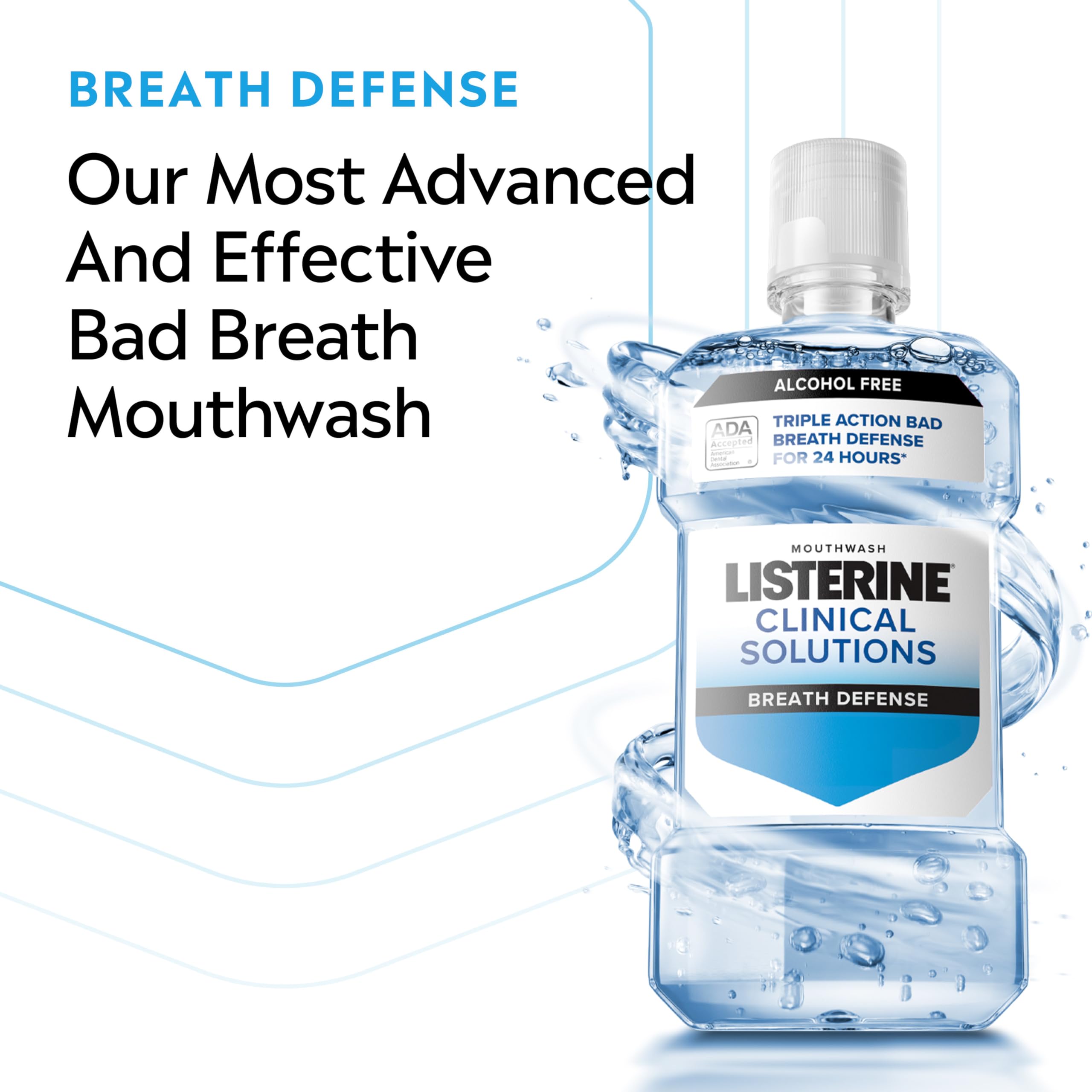 Zero Alcohol mouthwash with odor-neutralizing technology by Listerine