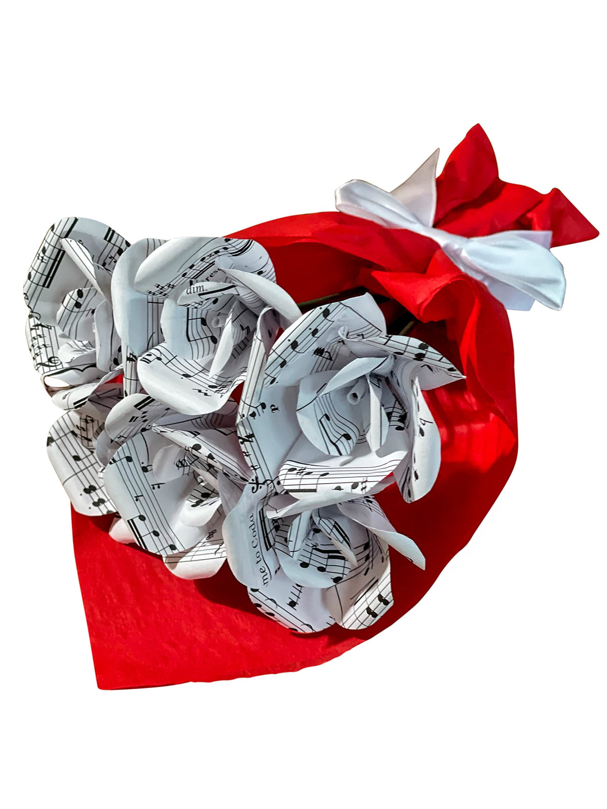 Literary Blooms sheet music mini rose bouquet six roses