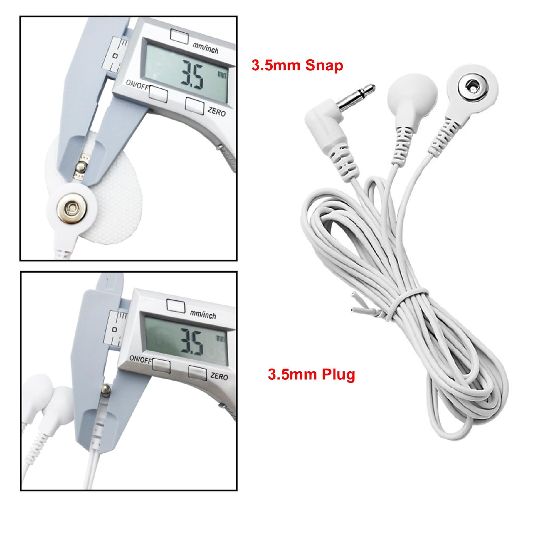 LiteTour universal 3.5mm snap TENS wires
