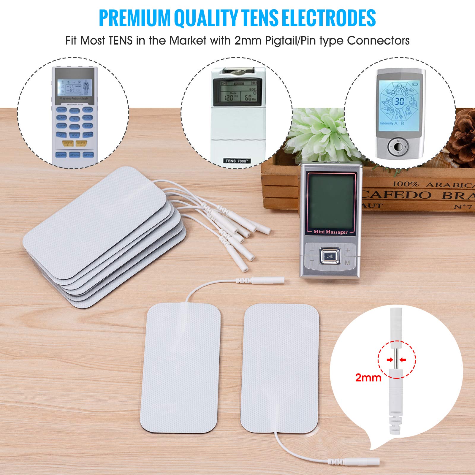 Five paired electrode pads from LiteTour 10-pack for single-patient use