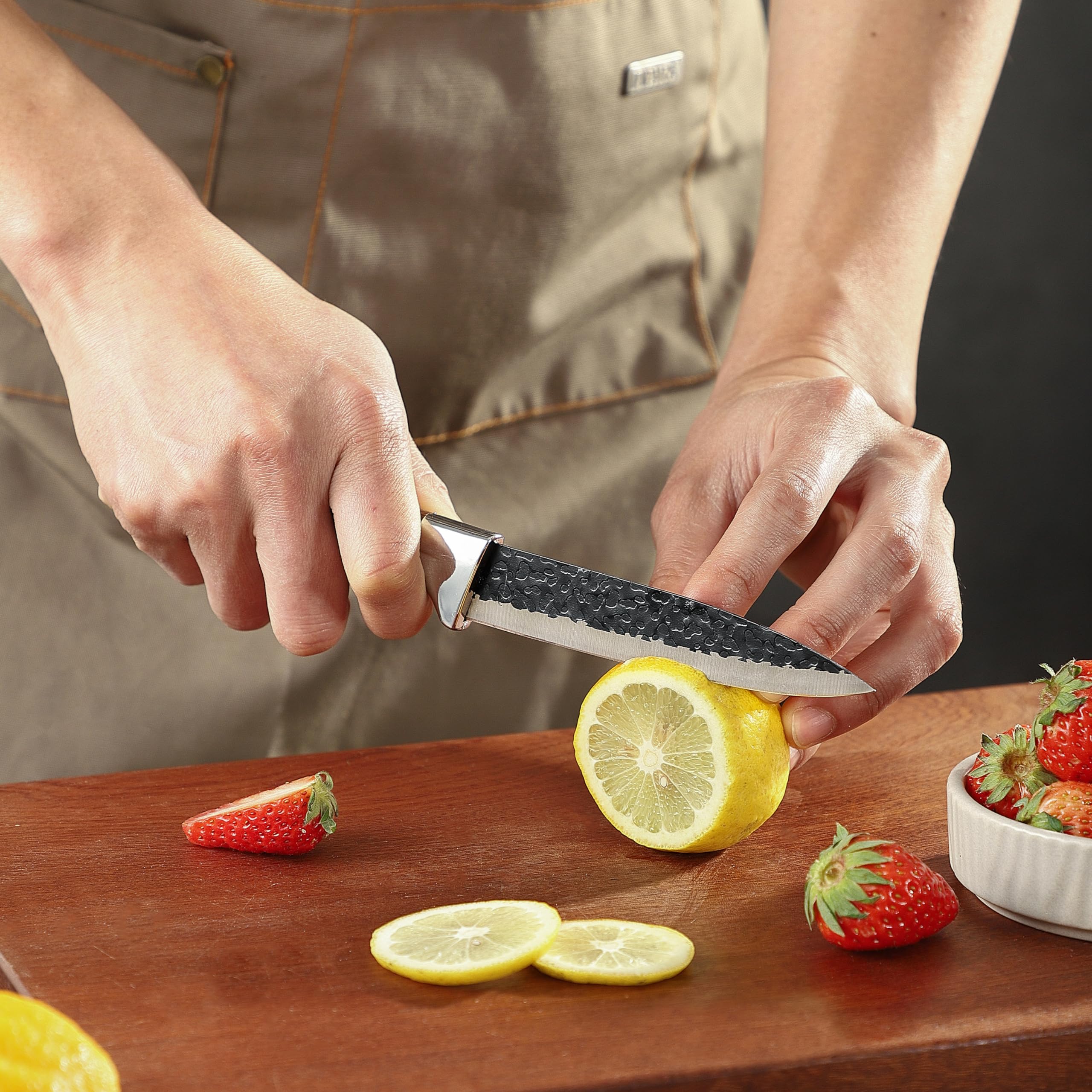 Blackened stainless steel blade from Little Cook set