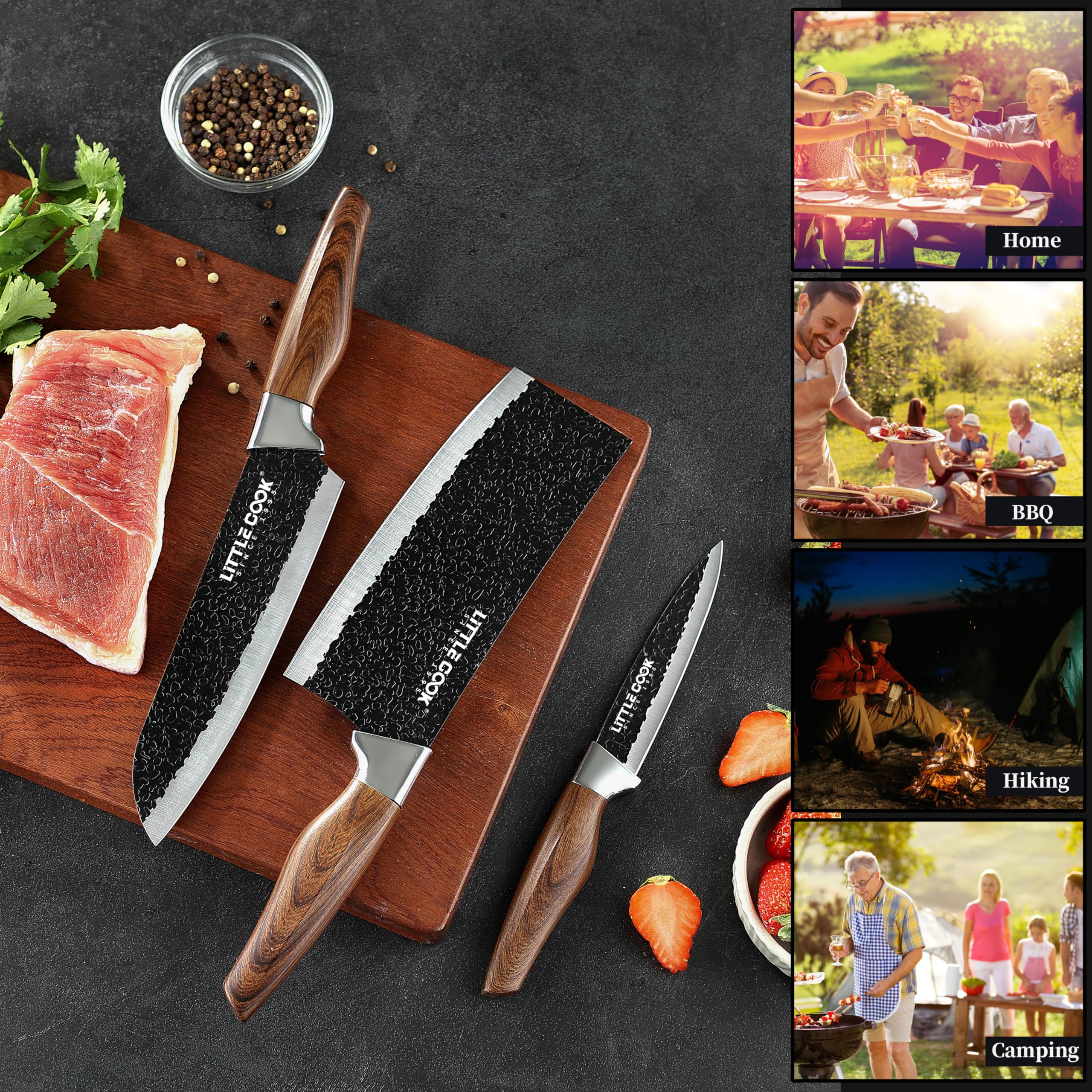 Premium stainless steel blades in Little Cook set