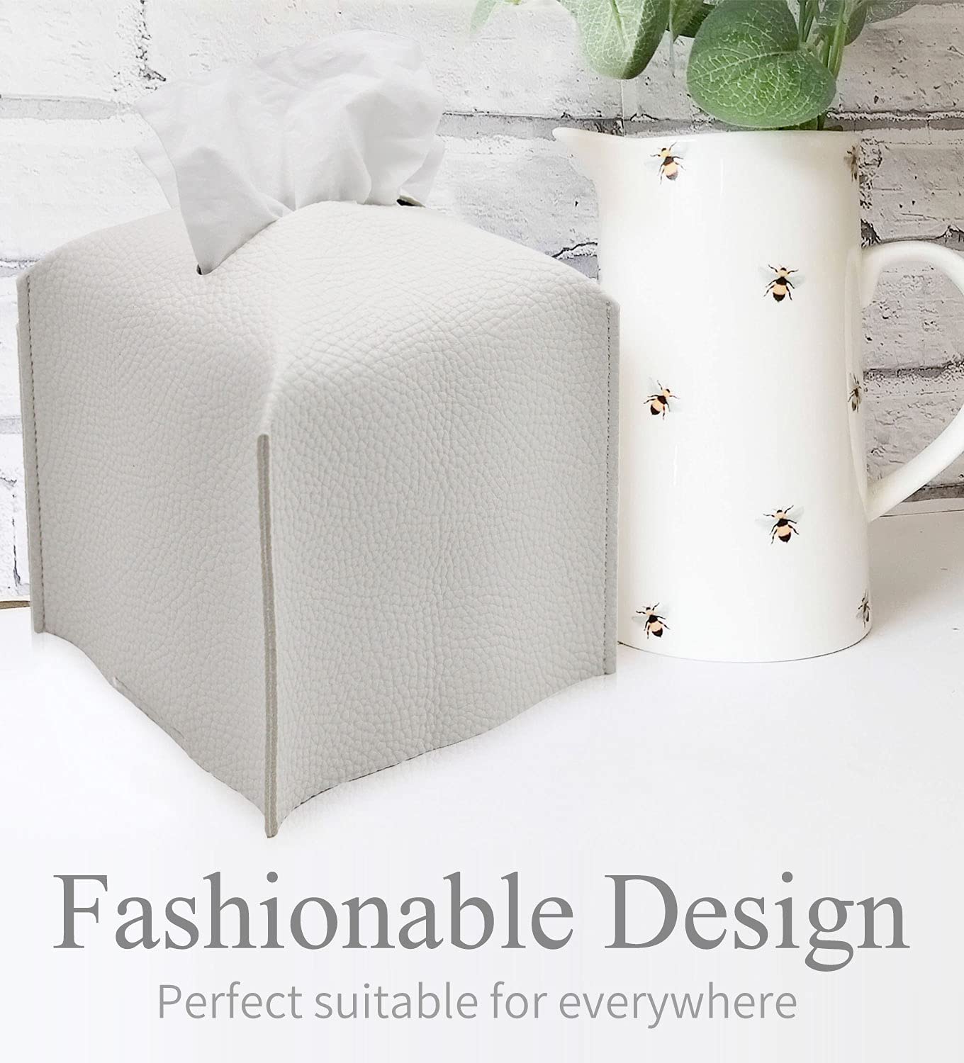 5x5x5 inch square tissue box cover front view