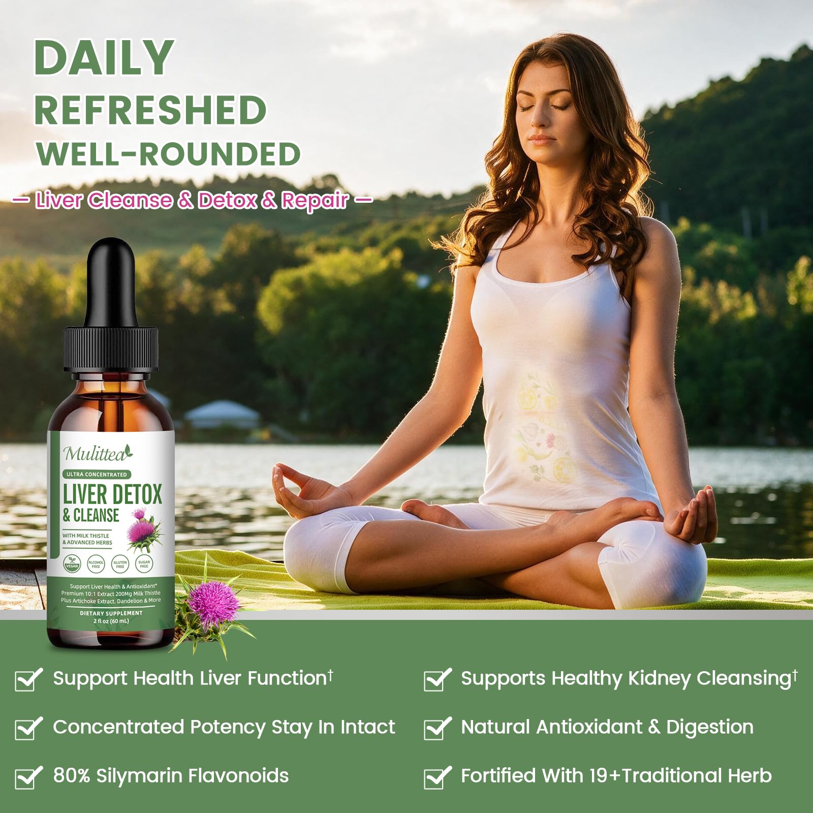 Concentrated 4x bioavailable liquid liver supplement bottle