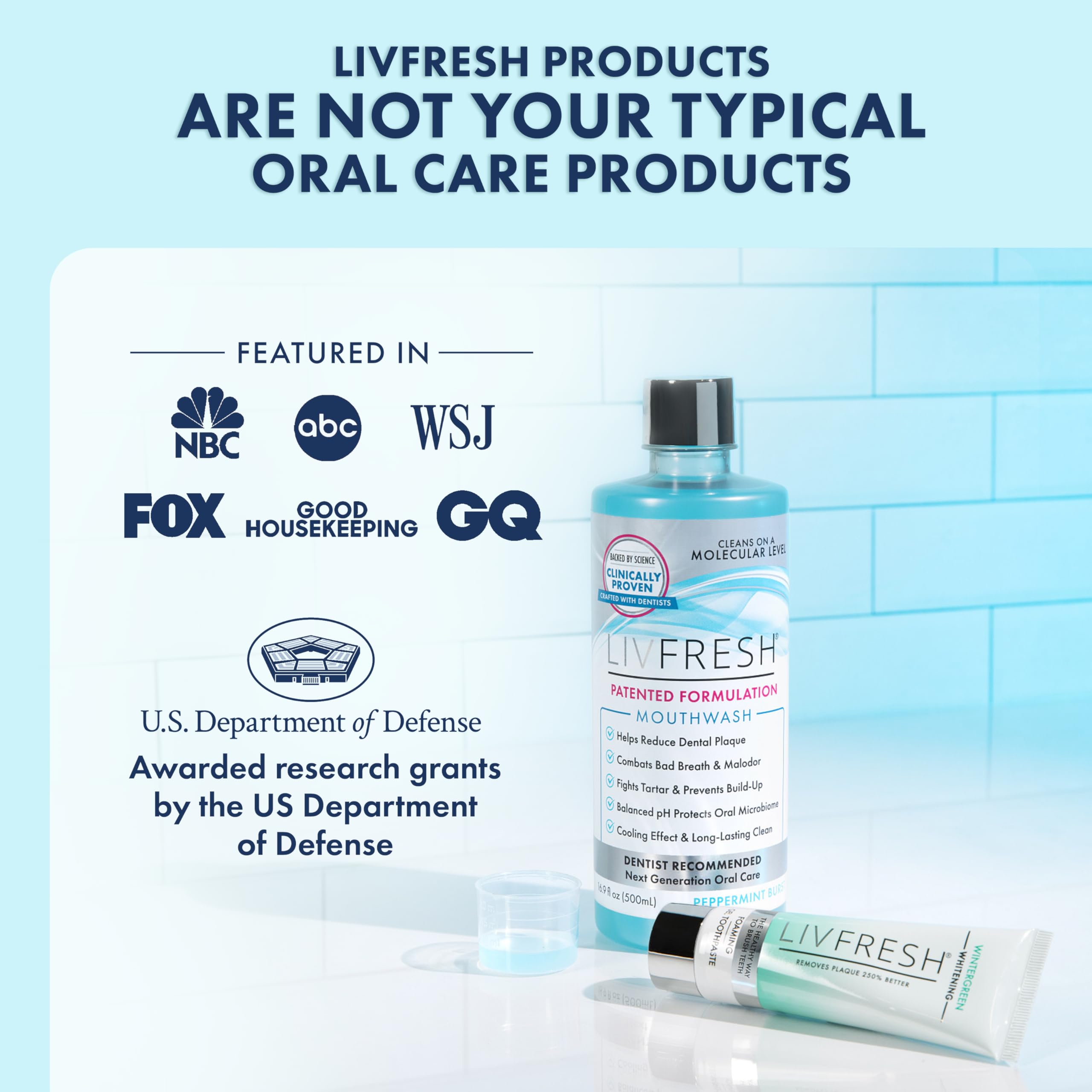 LIVFRESH Mouthwash professional strength daily care