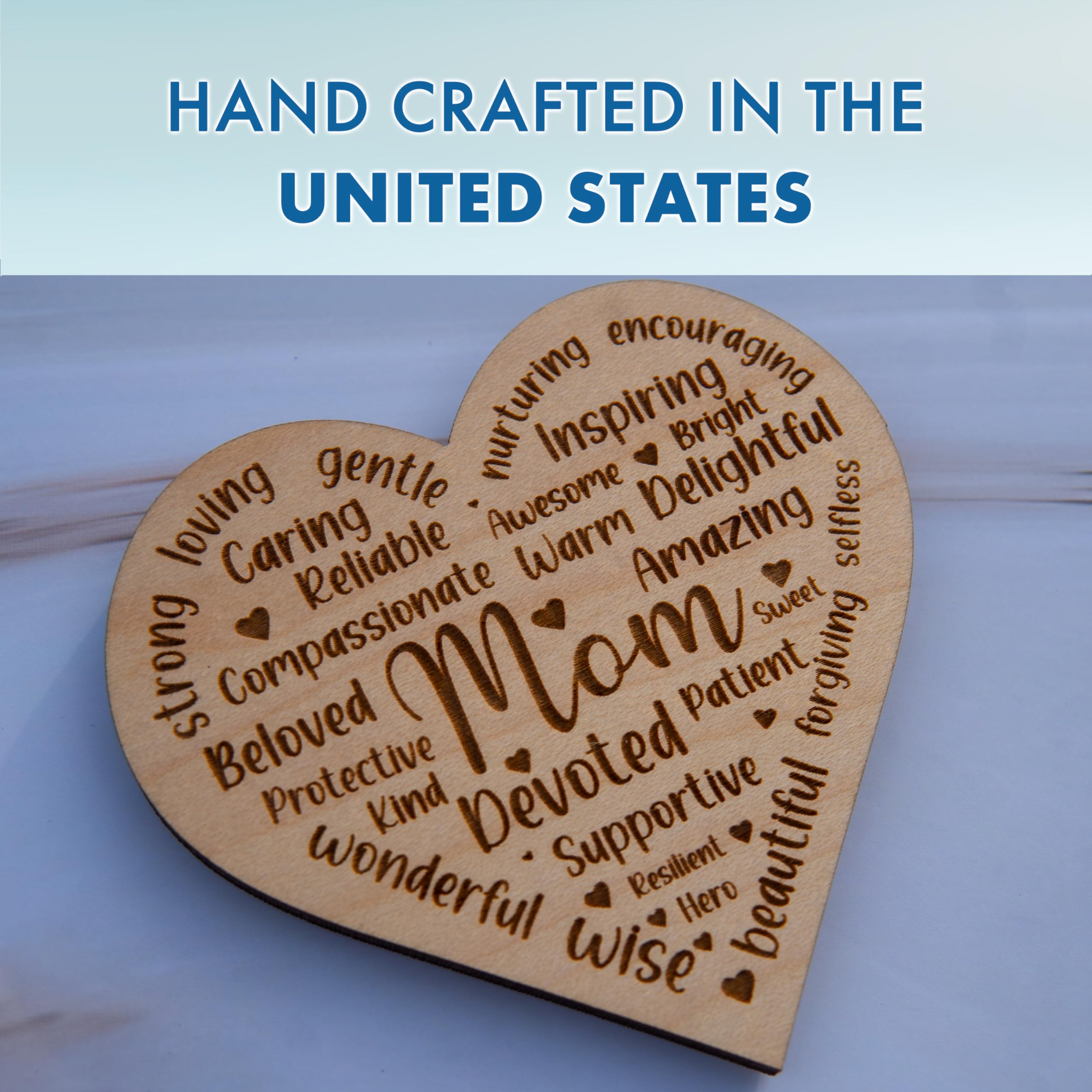 Valentines gifts wooden magnet for mom by Livin Harmony