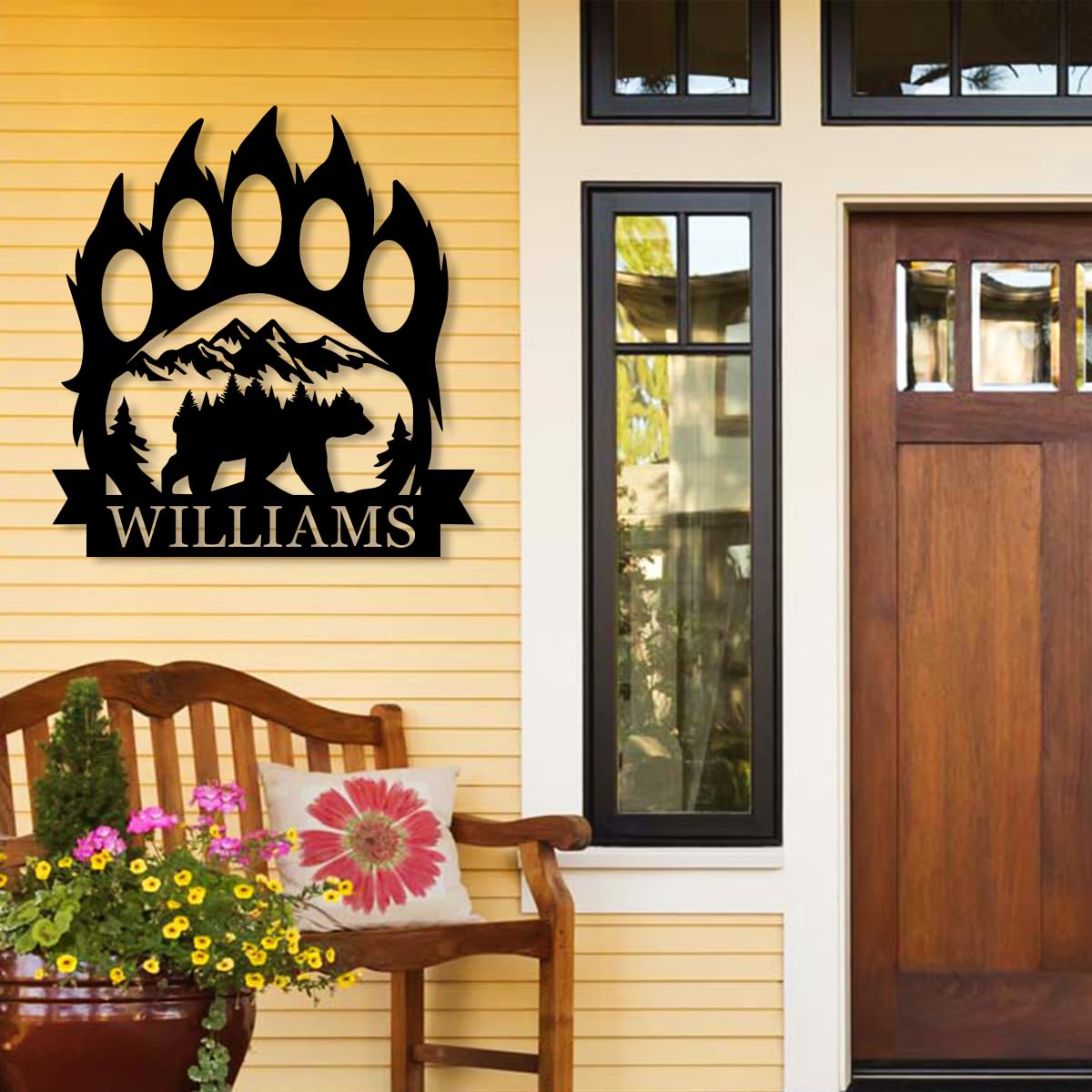 Bear paw metal wall decor designed for living room indoor decor