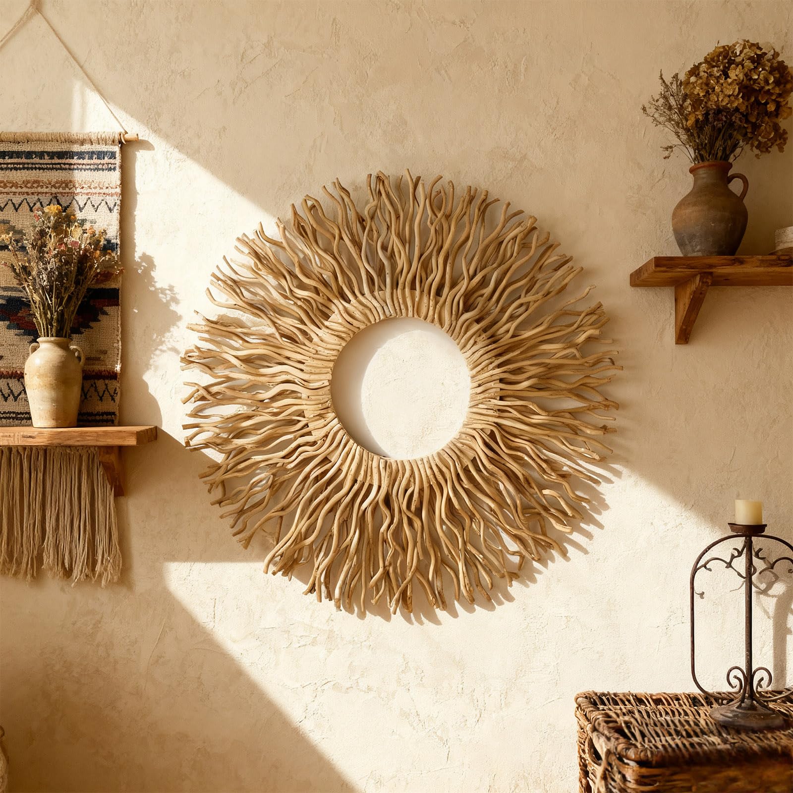 Living room BDJBXK sunburst wall art mulberry branches
