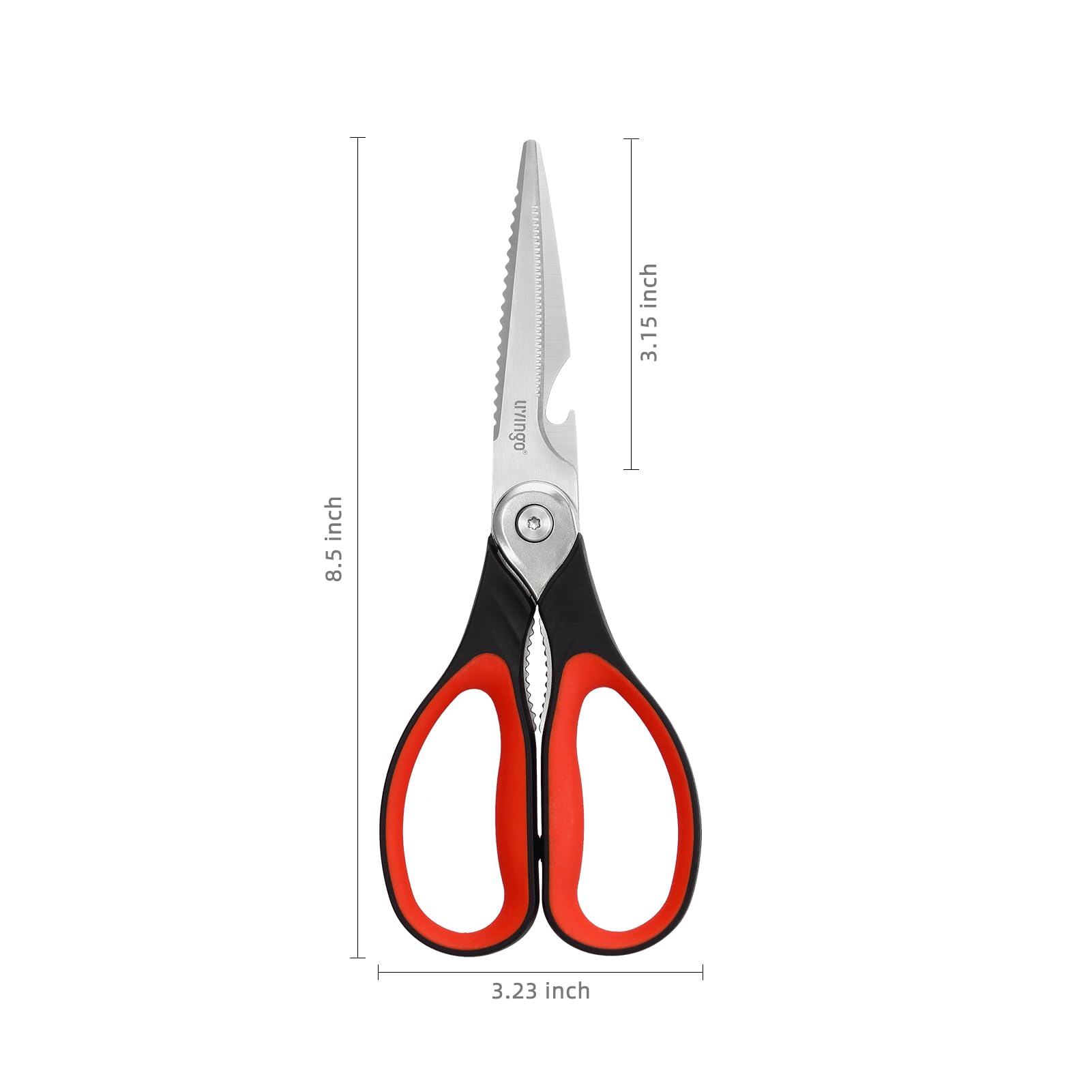 Built-in nut cracker and fish scaler feature on LIVINGO kitchen shears