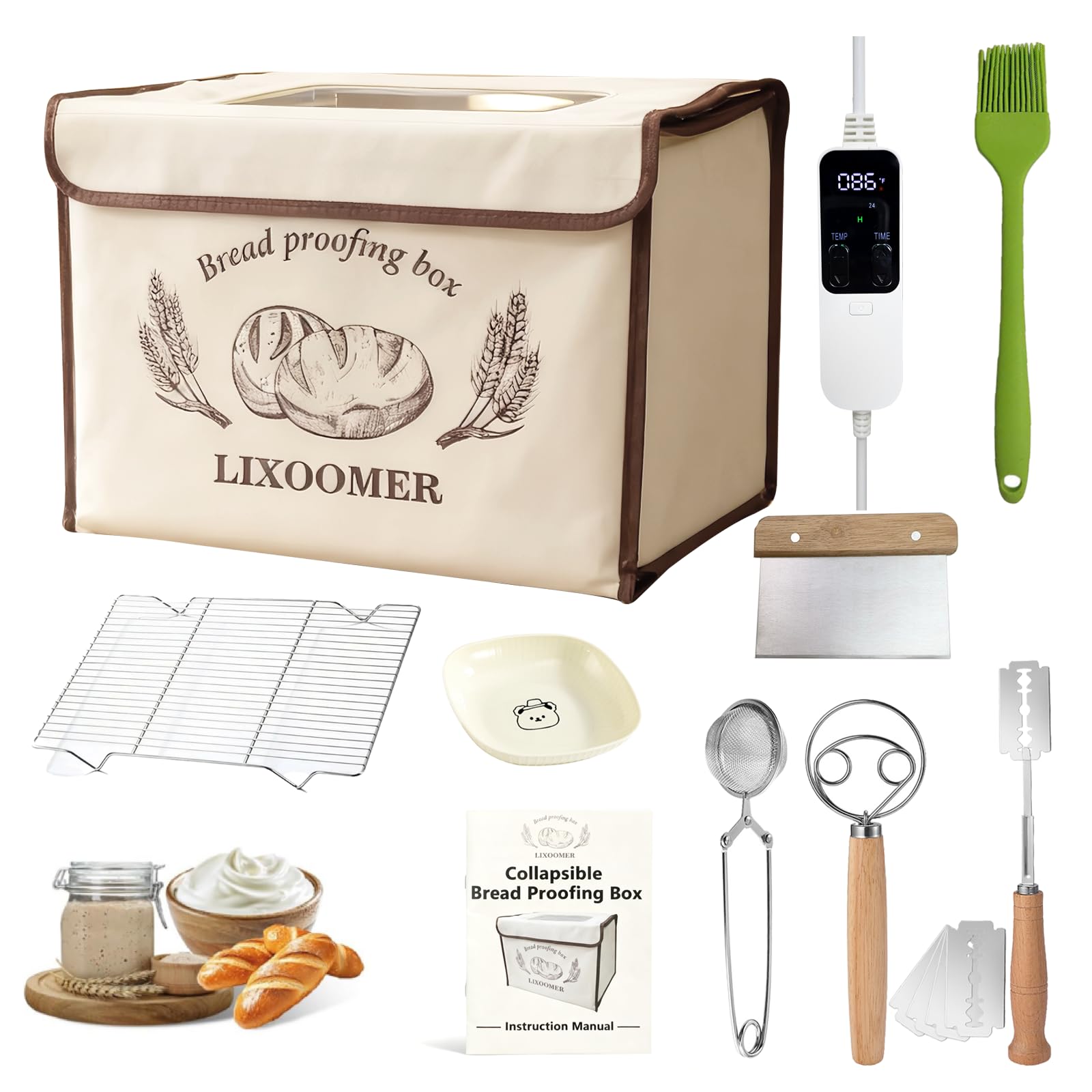 LIXOOMER collapsible bread proofing box front view