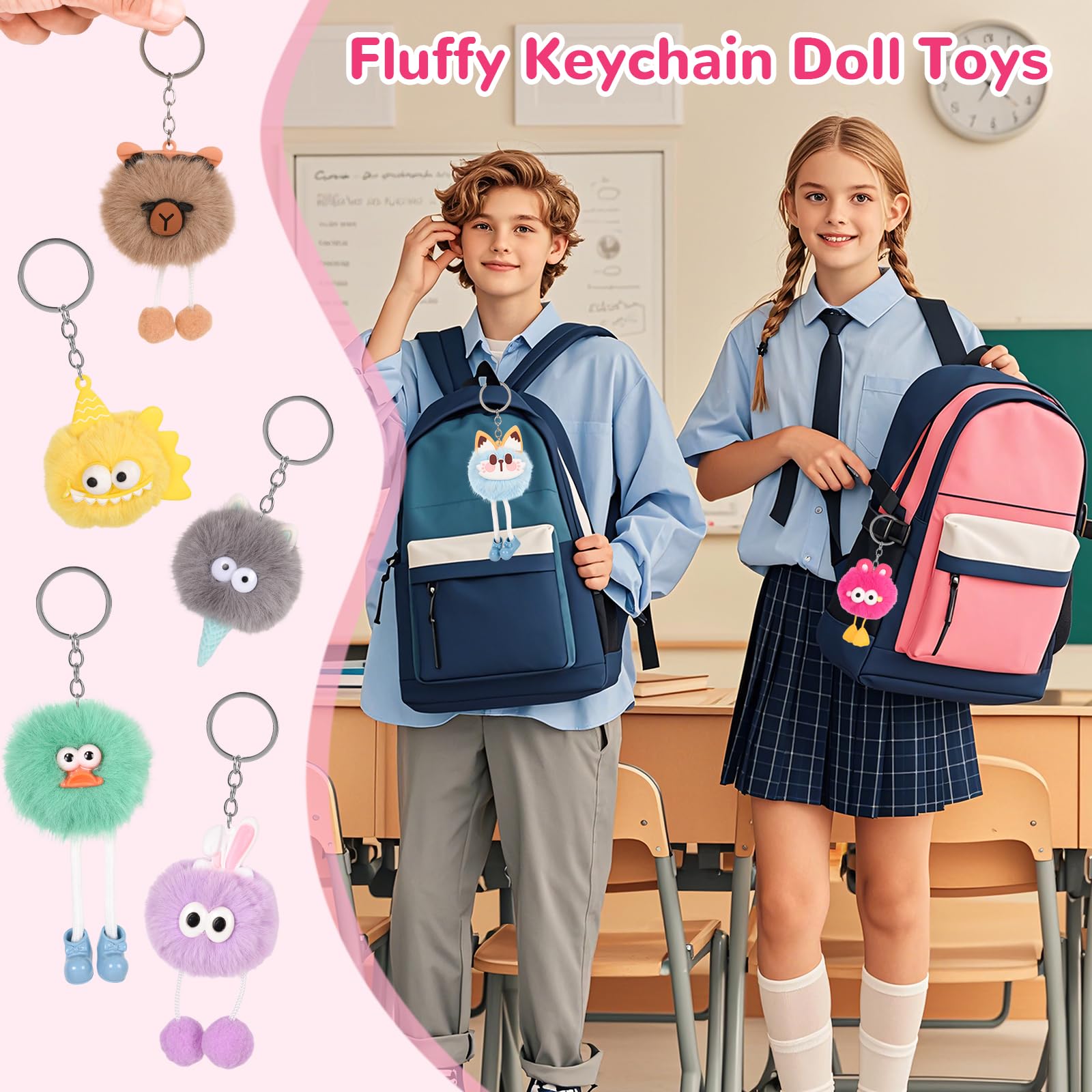Plush keychains for party favors and gifts