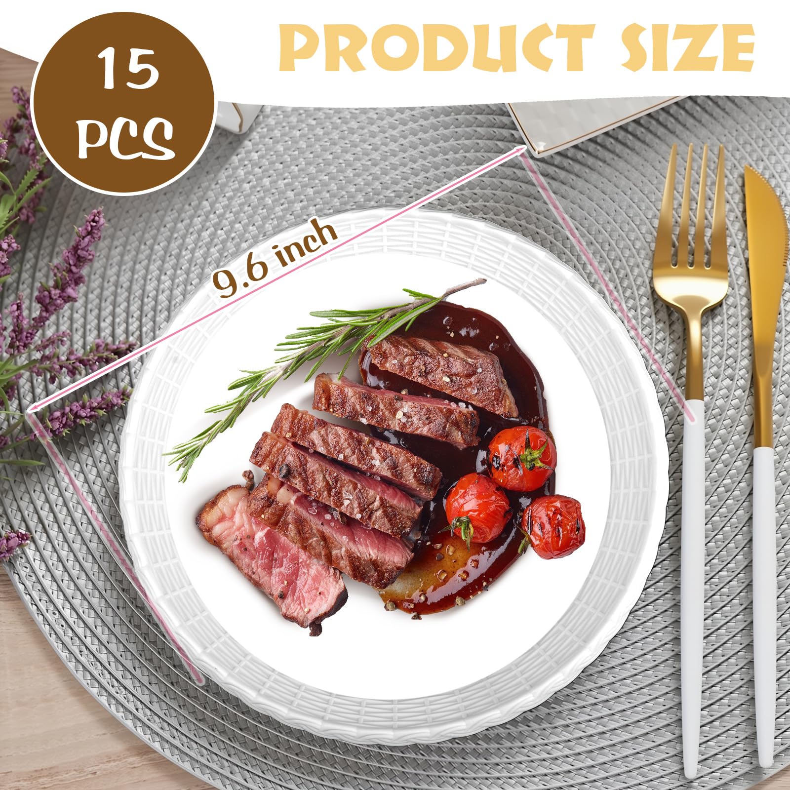 White plastic plate holders for 8 to 12 inch plates 10in